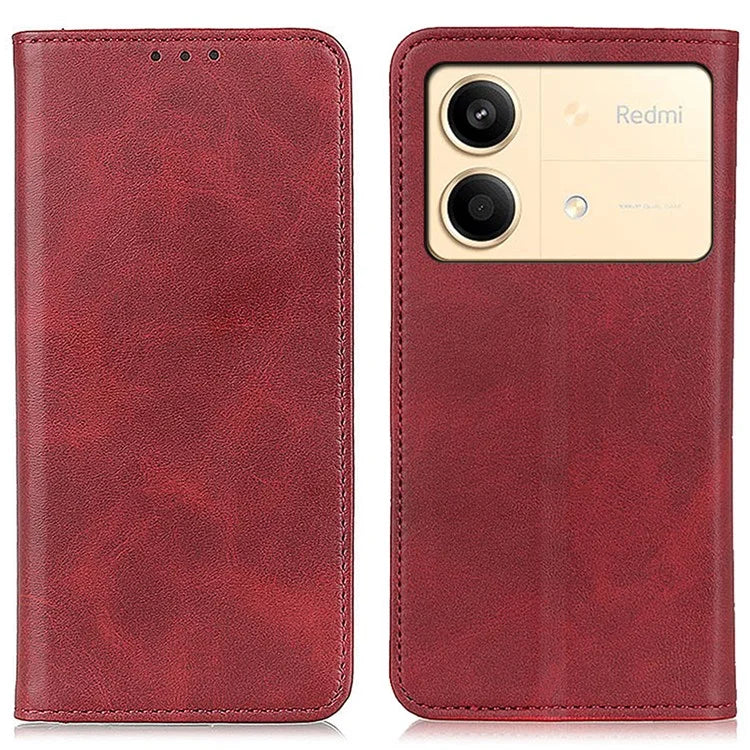 For Xiaomi Redmi Note 13R Pro 5G Split Leather Case Wallet Magnetic Closing Cover