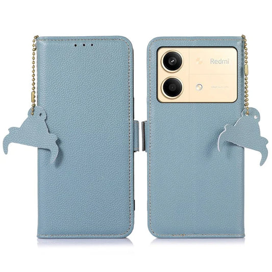 For Xiaomi Redmi Note 13R Pro 5G Wallet Case Genuine Cow Leather Phone Cover
