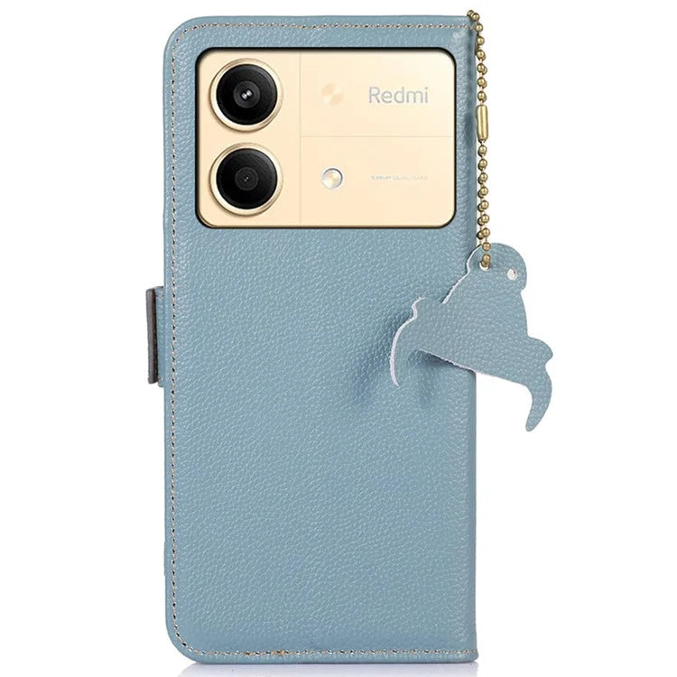 For Xiaomi Redmi Note 13R Pro 5G Wallet Case Genuine Cow Leather Phone Cover