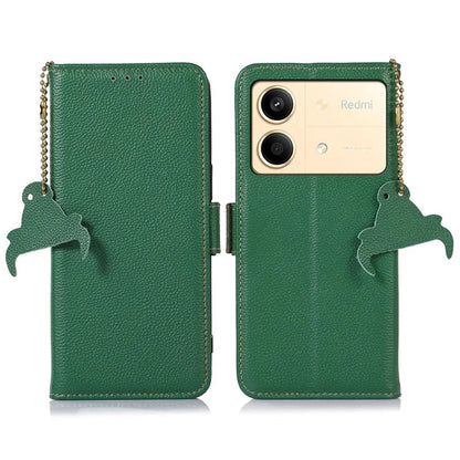 For Xiaomi Redmi Note 13R Pro 5G Wallet Case Genuine Cow Leather Phone Cover