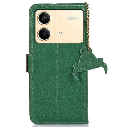 For Xiaomi Redmi Note 13R Pro 5G Wallet Case Genuine Cow Leather Phone Cover