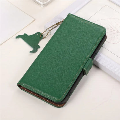For Xiaomi Redmi Note 13R Pro 5G Wallet Case Genuine Cow Leather Phone Cover