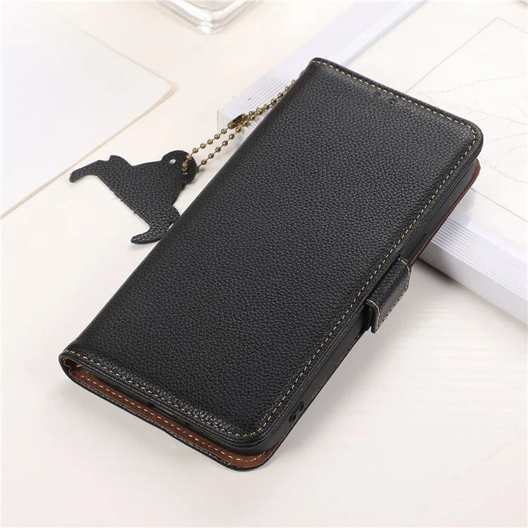For Xiaomi Redmi Note 13R Pro 5G Wallet Case Genuine Cow Leather Phone Cover