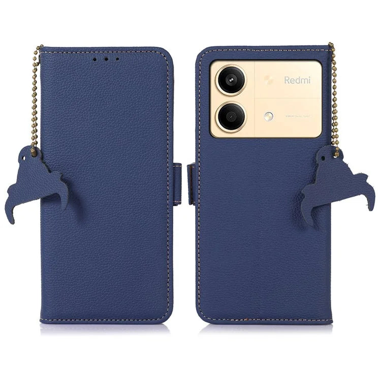 For Xiaomi Redmi Note 13R Pro 5G Wallet Case Genuine Cow Leather Phone Cover