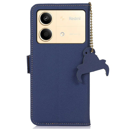 For Xiaomi Redmi Note 13R Pro 5G Wallet Case Genuine Cow Leather Phone Cover
