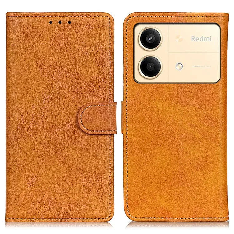 For Xiaomi Redmi Note 13R Pro 5G Wallet Leather Phone Case Cowhide Texture