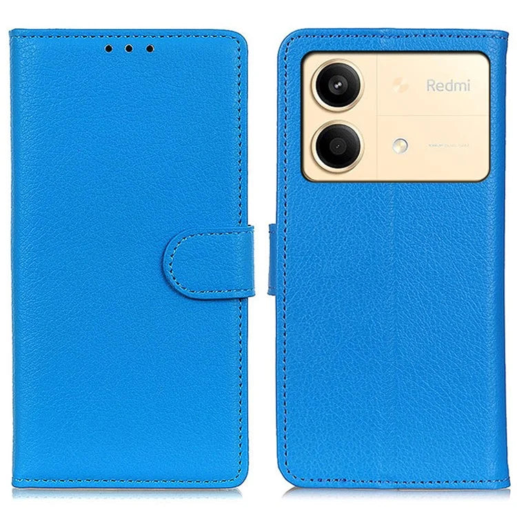 For Xiaomi Redmi Note 13R Pro 5G Leather Wallet Case Litchi Texture Phone Cover