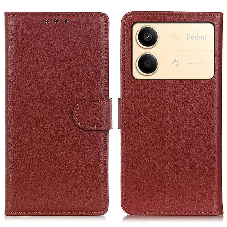 For Xiaomi Redmi Note 13R Pro 5G Leather Wallet Case Litchi Texture Phone Cover