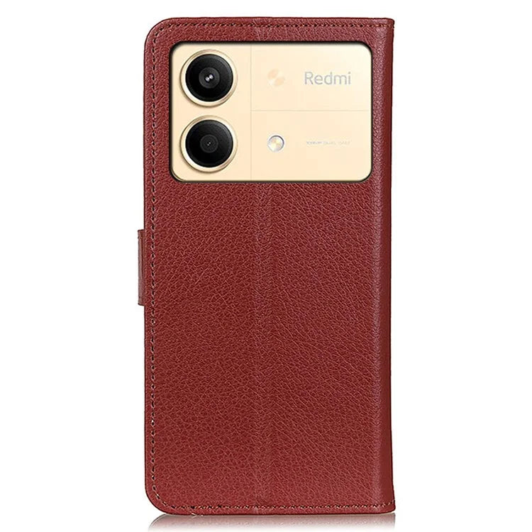 For Xiaomi Redmi Note 13R Pro 5G Leather Wallet Case Litchi Texture Phone Cover