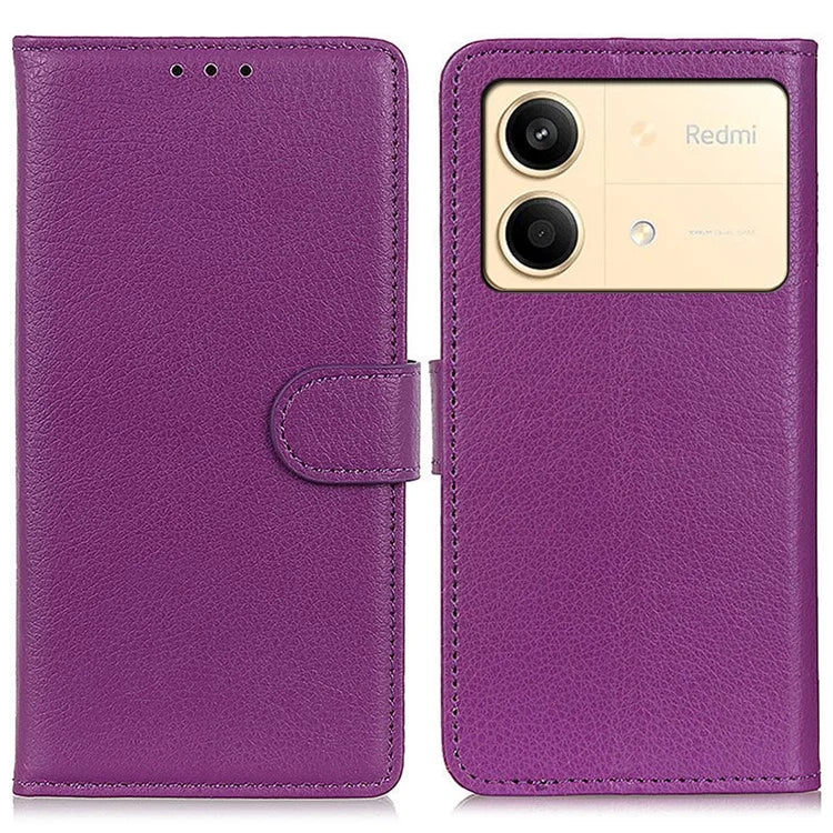 For Xiaomi Redmi Note 13R Pro 5G Leather Wallet Case Litchi Texture Phone Cover