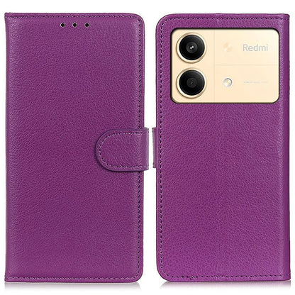 For Xiaomi Redmi Note 13R Pro 5G Leather Wallet Case Litchi Texture Phone Cover