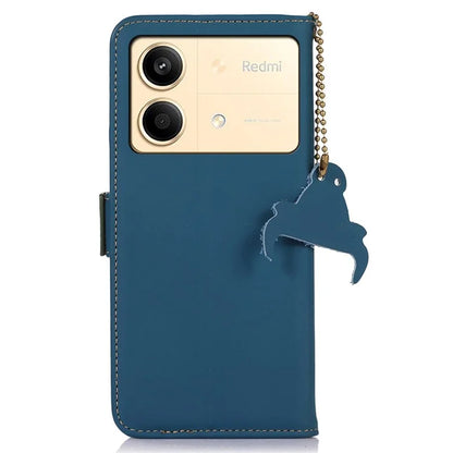 For Xiaomi Redmi Note 13R Pro 5G Genuine Cow Leather Phone Case RFID Blocking