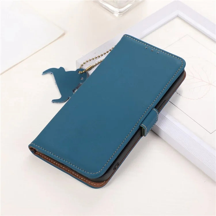 For Xiaomi Redmi Note 13R Pro 5G Genuine Cow Leather Phone Case RFID Blocking