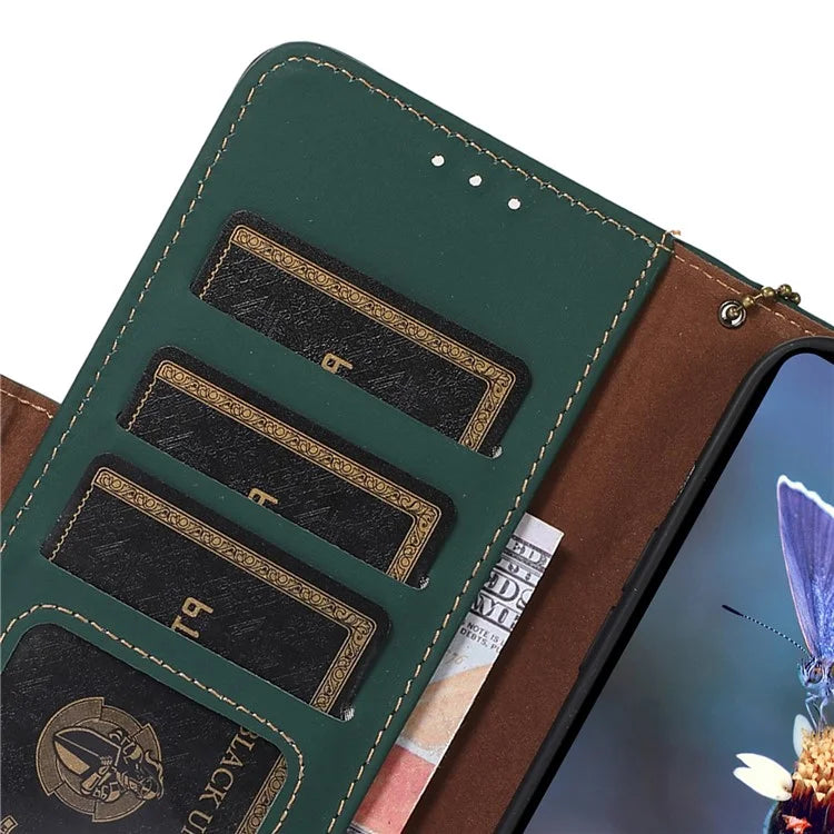 For Xiaomi Redmi Note 13R Pro 5G Genuine Cow Leather Phone Case RFID Blocking