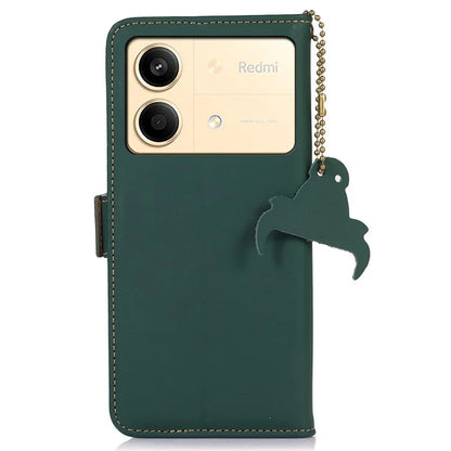 For Xiaomi Redmi Note 13R Pro 5G Genuine Cow Leather Phone Case RFID Blocking