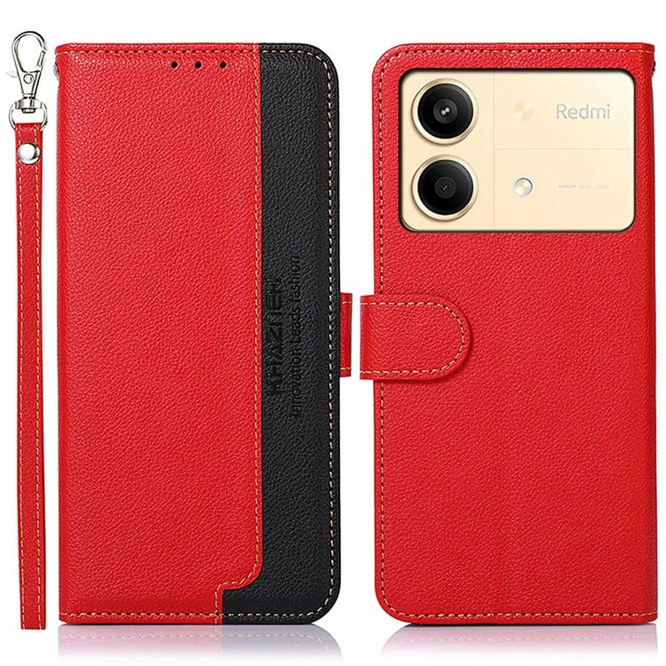KHAZNEH For Xiaomi Redmi Note 13R Pro 5G Leather Case RFID Blocking Phone Wallet Cover