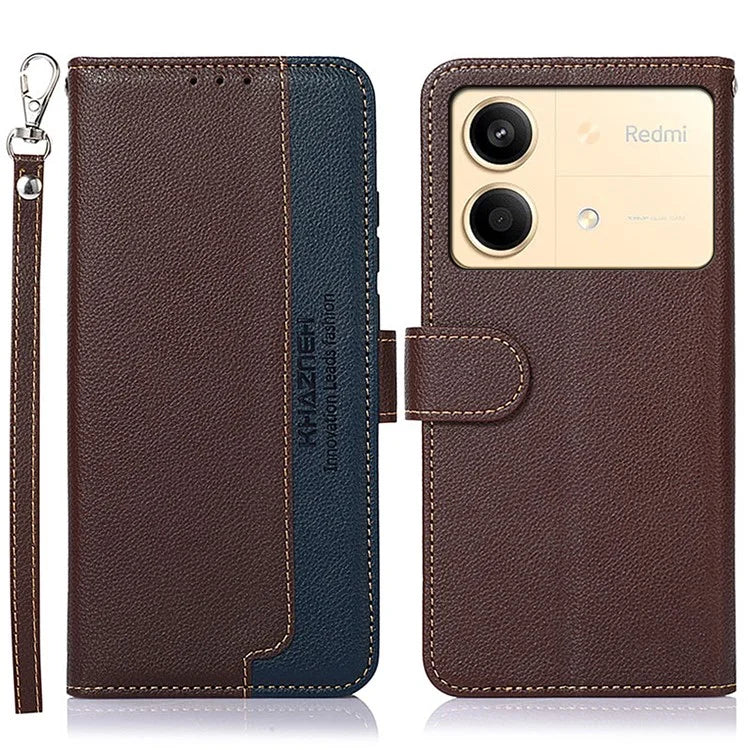KHAZNEH For Xiaomi Redmi Note 13R Pro 5G Leather Case RFID Blocking Phone Wallet Cover
