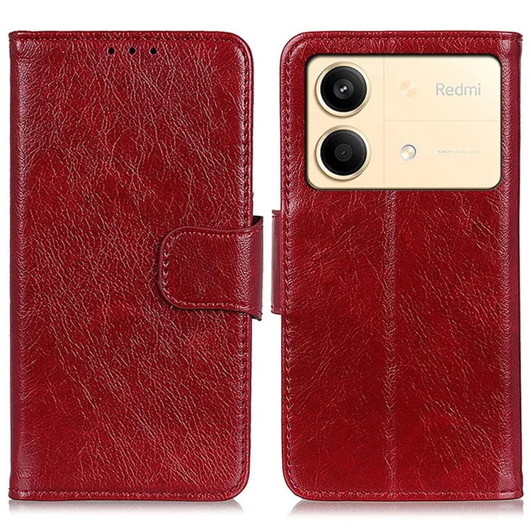 For Xiaomi Redmi Note 13R Pro 5G Wallet Cover Split Leather Case Nappa Texture