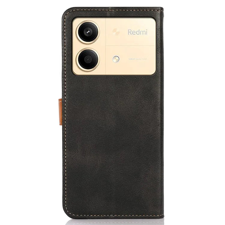 KHAZNEH For Xiaomi Redmi Note 13R Pro 5G Leather Case Wallet Cover Cowhide Texture