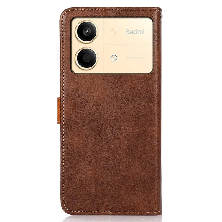 KHAZNEH For Xiaomi Redmi Note 13R Pro 5G Leather Case Wallet Cover Cowhide Texture