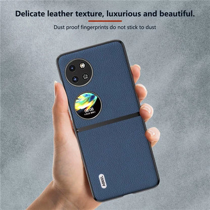 ABEEL For Huawei Pocket 2 Litchi Texture Case Genuine Cow Leather+PC Phone Cover