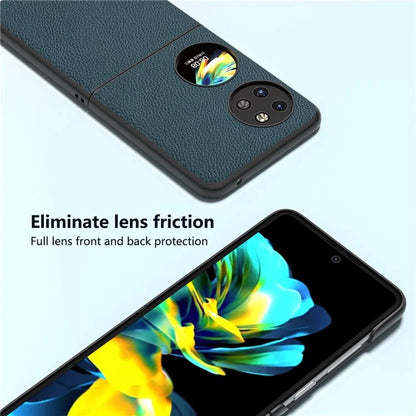 ABEEL For Huawei Pocket 2 Litchi Texture Case Genuine Cow Leather+PC Phone Cover