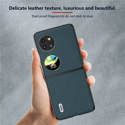 ABEEL For Huawei Pocket 2 Litchi Texture Case Genuine Cow Leather+PC Phone Cover