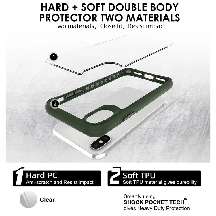 Combat X Mode Series for iPhone X / XS 5.8 inch Cell Phone Case Anti-scratch TPU+PC Back Cover