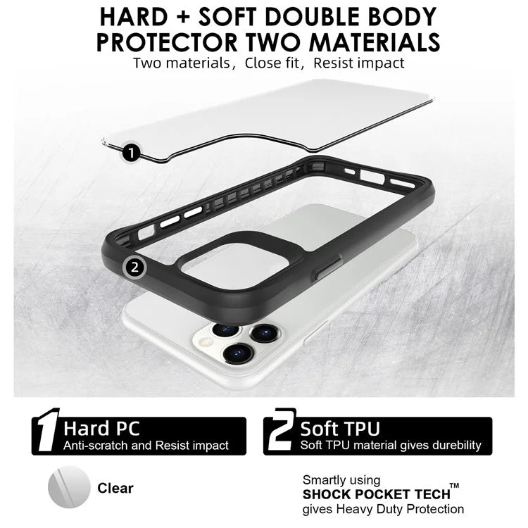 Combat X Mode Series for iPhone 11 Pro TPU+PC Cover Four Corner Scratch-resistant Smart Phone Case