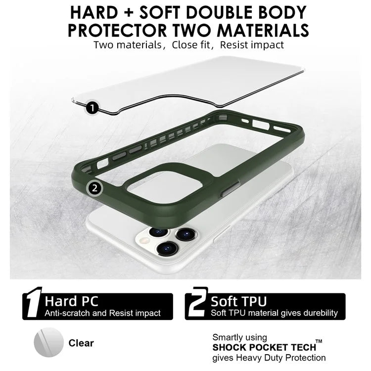Combat X Mode Series for iPhone 11 Pro TPU+PC Cover Four Corner Scratch-resistant Smart Phone Case