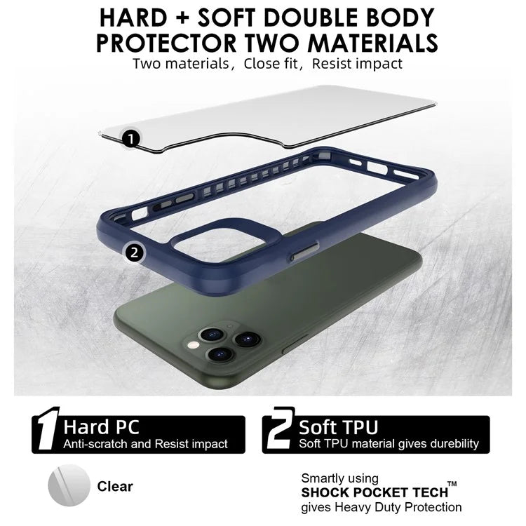 Combat X Mode Series for iPhone 11 Pro Max Back Case Drop-proof TPU+PC Four Corner Phone Cover