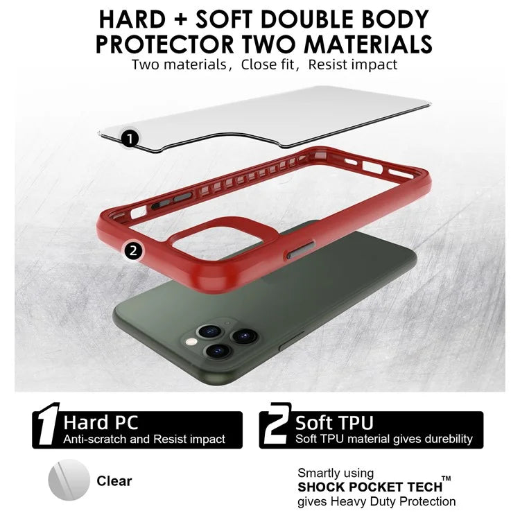 Combat X Mode Series for iPhone 11 Pro Max Back Case Drop-proof TPU+PC Four Corner Phone Cover