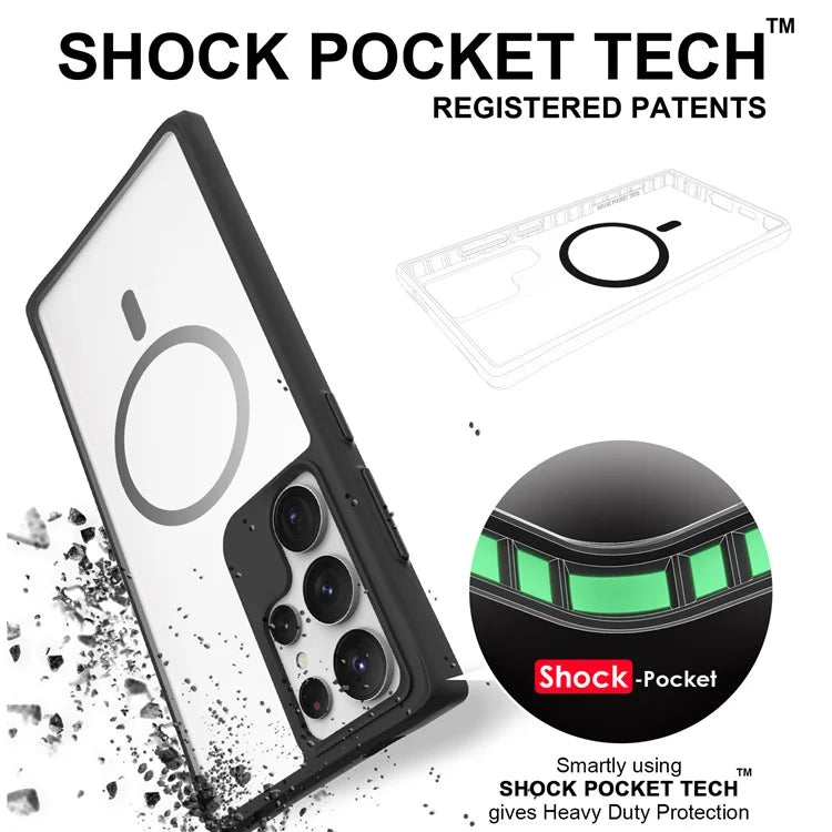 Combat X Mode Magnetic Series for Samsung Galaxy S24 Ultra Case Reinforced Corners Cover Compatible with Magsafe