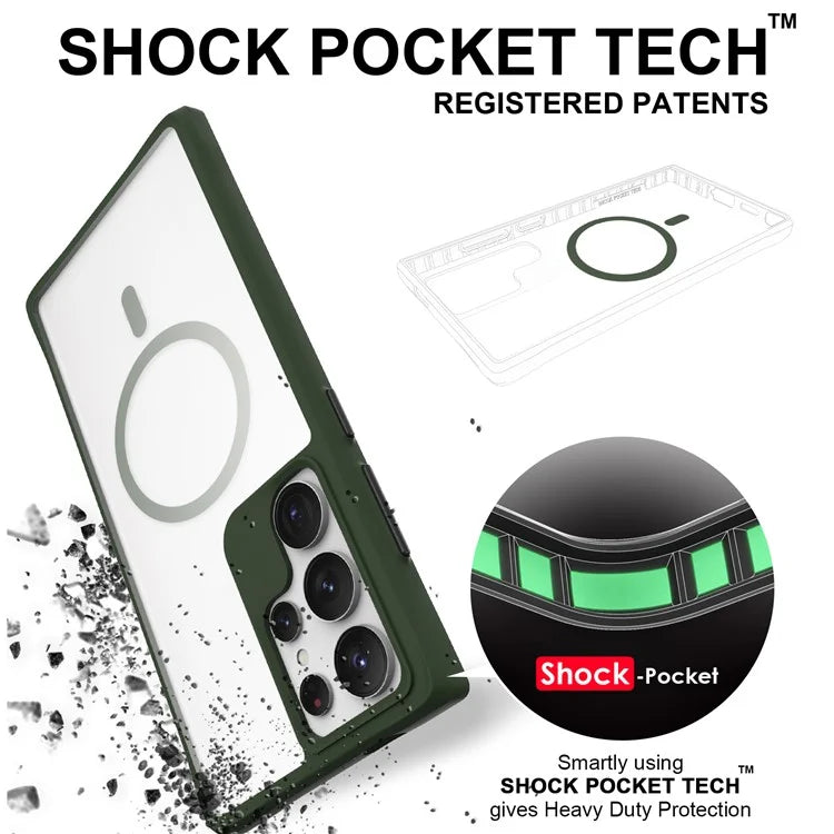 Combat X Mode Magnetic Series for Samsung Galaxy S24 Ultra Case Reinforced Corners Cover Compatible with Magsafe