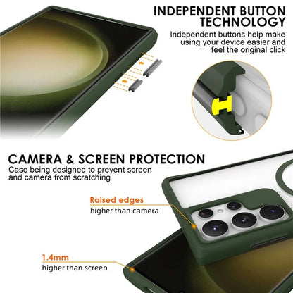 Combat X Mode Magnetic Series for Samsung Galaxy S24 Ultra Case Reinforced Corners Cover Compatible with Magsafe