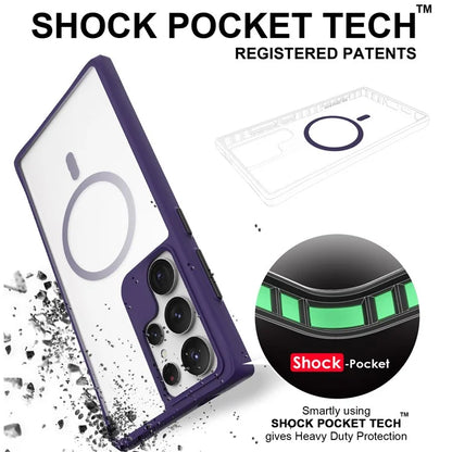 Combat X Mode Magnetic Series for Samsung Galaxy S24 Ultra Case Reinforced Corners Cover Compatible with Magsafe