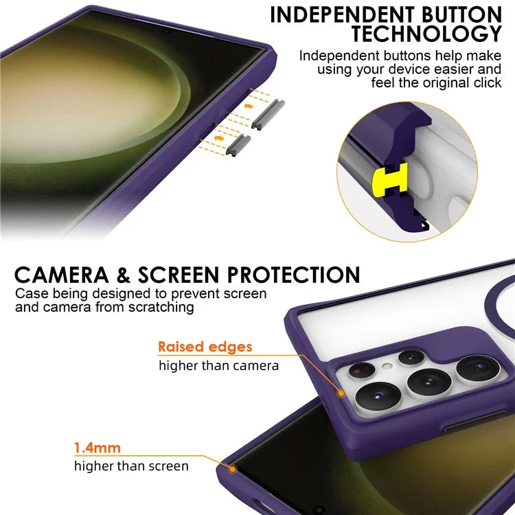 Combat X Mode Magnetic Series for Samsung Galaxy S24 Ultra Case Reinforced Corners Cover Compatible with Magsafe