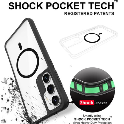 Combat X Mode Magnetic Series for Samsung Galaxy S24 Case Slim-Fit TPU+PC Shell Compatible with Magsafe