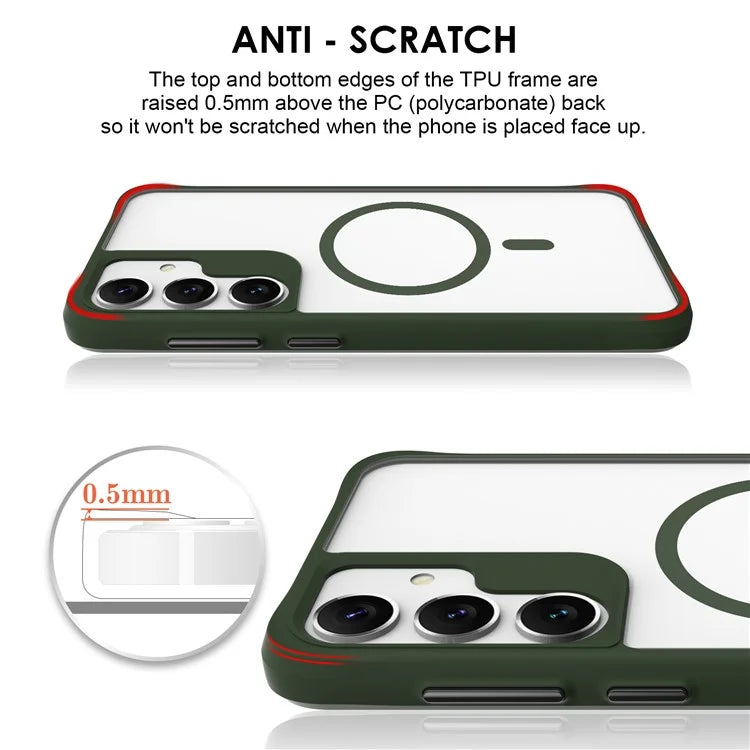 Combat X Mode Magnetic Series for Samsung Galaxy S24 Case Slim-Fit TPU+PC Shell Compatible with Magsafe