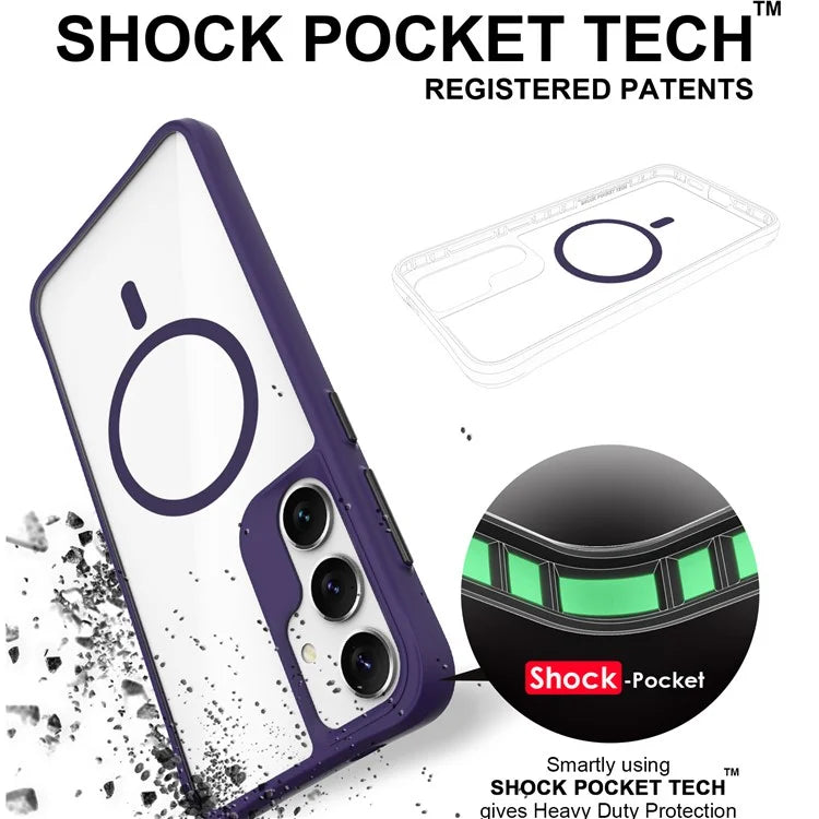 Combat X Mode Magnetic Series for Samsung Galaxy S24 Case Slim-Fit TPU+PC Shell Compatible with Magsafe
