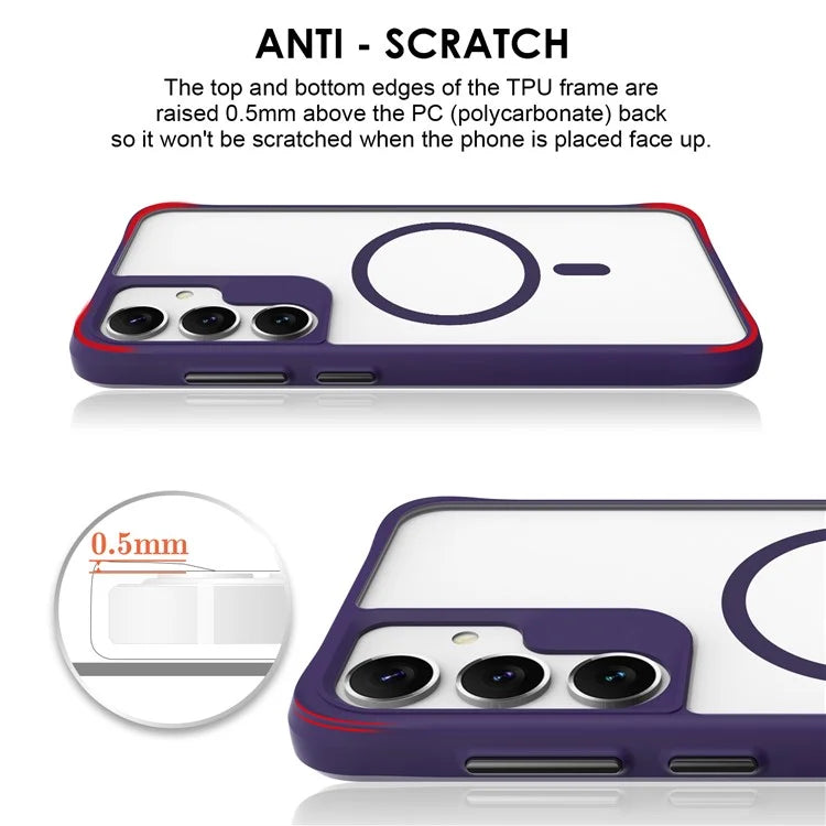 Combat X Mode Magnetic Series for Samsung Galaxy S24 Case Slim-Fit TPU+PC Shell Compatible with Magsafe