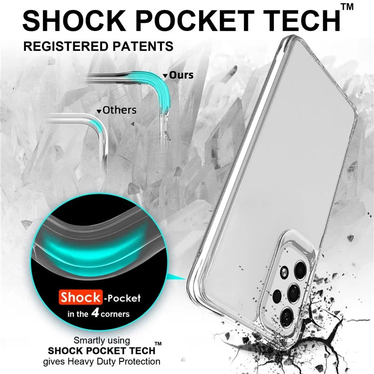 For Samsung Galaxy A73 5G Case Scratch-proof Hard PC + Soft TPU Clear Phone Back Cover