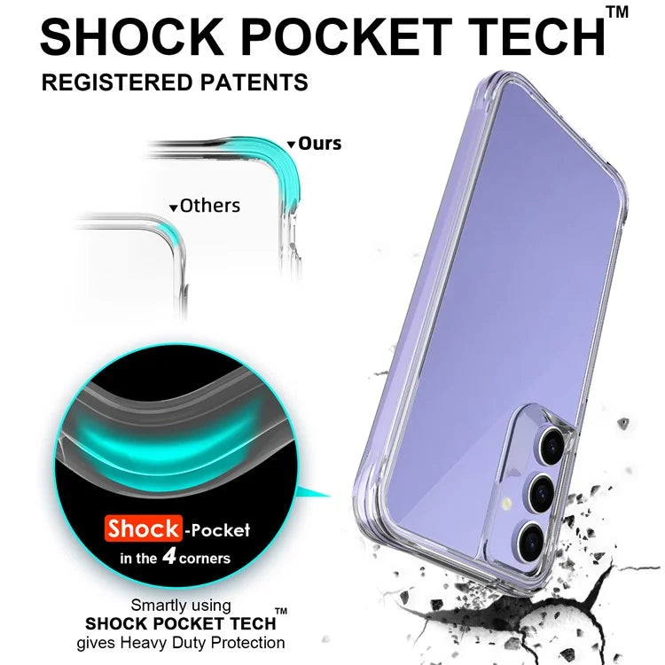 For Samsung Galaxy S23 FE Case Clear Hard PC + Soft TPU Scratch-resistant Mobile Phone Cover