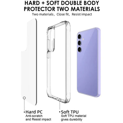 For Samsung Galaxy S23 FE Case Clear Hard PC + Soft TPU Scratch-resistant Mobile Phone Cover