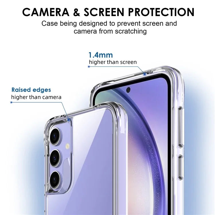 For Samsung Galaxy S23 FE Case Clear Hard PC + Soft TPU Scratch-resistant Mobile Phone Cover