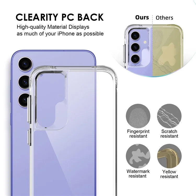 For Samsung Galaxy S23 FE Case Clear Hard PC + Soft TPU Scratch-resistant Mobile Phone Cover