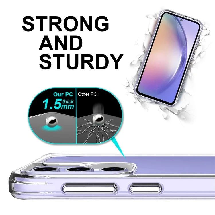 For Samsung Galaxy S23 FE Case Clear Hard PC + Soft TPU Scratch-resistant Mobile Phone Cover