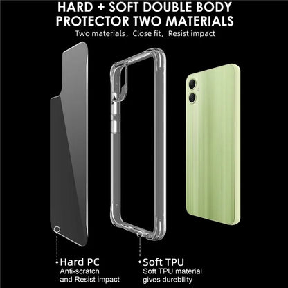 For Samsung Galaxy A05 4G Cell Phone Cover Anti-dust PC+TPU HD Transparent Case