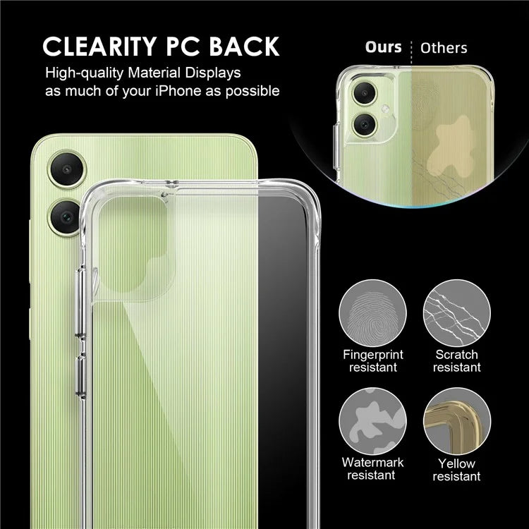 For Samsung Galaxy A05 4G Cell Phone Cover Anti-dust PC+TPU HD Transparent Case