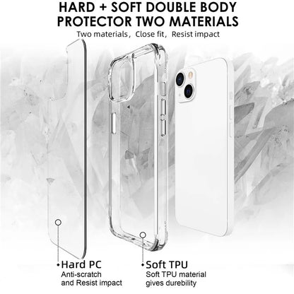 For iPhone 13 6.1 inch Case Anti-fall PC+TPU Phone Back Cover with Electroplating Button